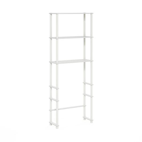 Turn-N-Tube Over The Toilet Storage, 3-Shelf Over The Toilet Organizer, Freestanding Space Saver Bathroom Shelf, for Bathroom Organizers and Storage, White (White/White / Basic Rack)