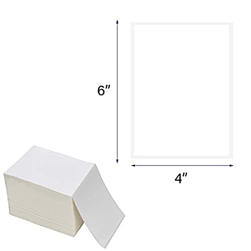 Fanfold 4 x 6 Direct Thermal Labels White Perforated Shipping Labels 500 Labels (1 Stack=500 Labels / White)