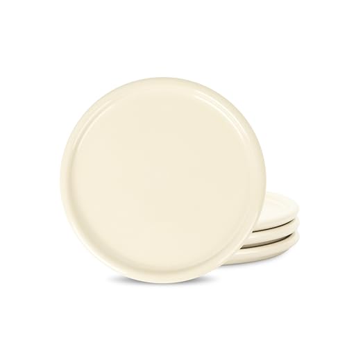 Eden 4 Piece Salad Plate Set Stoneware (Beige / 4-Piece - Salad Plate)