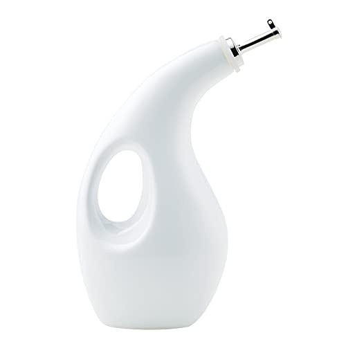 Ceramic EVOO Oil and Vinegar Dispenser Bottle (White / 24 Ounces)