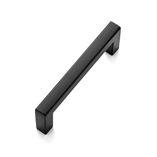 Matte Black Cabinet Handles Solid Cabinet Pulls (Black / Flat Black 3'' Hole Center)