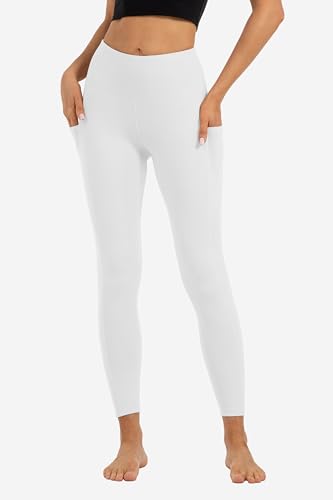 Butt Lifting High Waist Leggings for Women Buttery Soft Yoga Pants with Pockets Moisture (XX-Large / White)