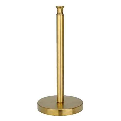 Paper Towel Holder Stand for Kitchen Countertop & Dining Room Table (Brushed Gold / Modern)