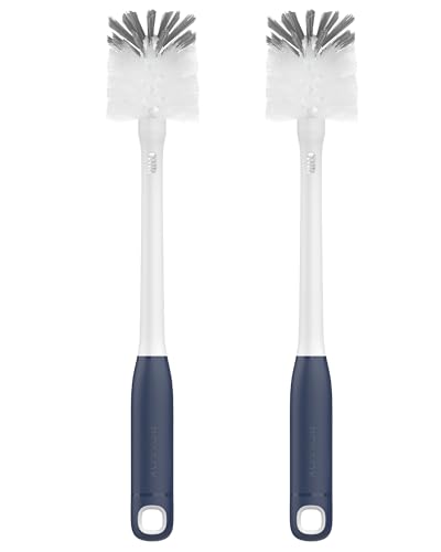 2 in 1 Bottle Brush with Straw Cleaner Brush (Navy Blue / 2pcs)