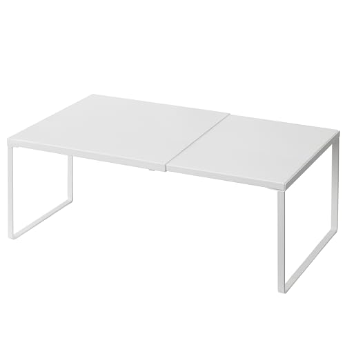 Expandable Cabinet Shelf (White / 10’’D * 14.56-24.6’’W * 8.46’’H)