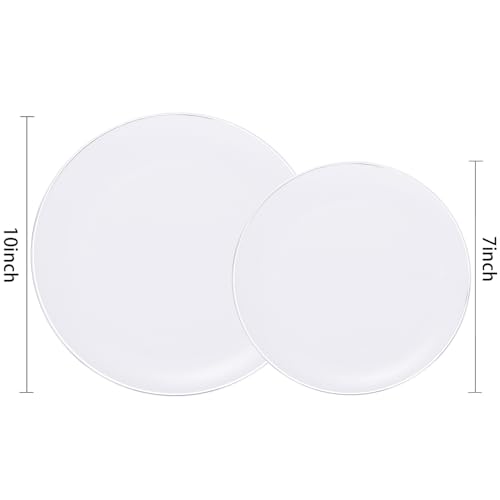 200PCS Silver Plastic Plates (Silver / 200)