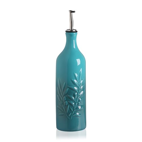 Sweejar Ceramic Olive Oil Dispenser Bottle (Gradient Blue / 24 oz, Set of 1)