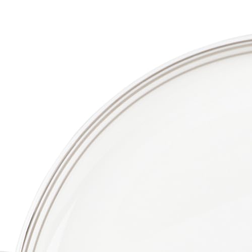 by Fitz and Floyd Nevaeh Bone China Coupe Platinum Bands Dinnerware Set (Platinum / Service for 4)