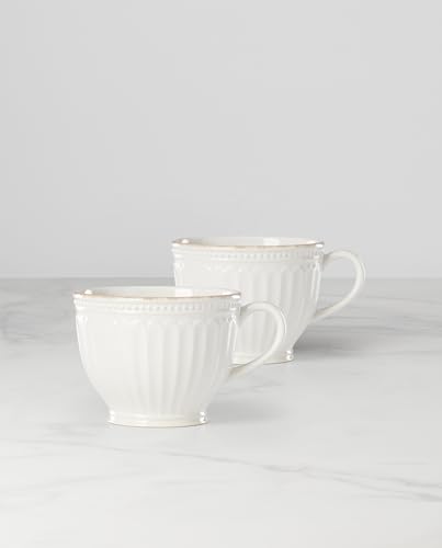 French Perle Groove 2 (Latte Mugs, Set of 2)