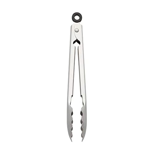 Gourmet Stainless Steel Serving Tongs with Hang Hook and Secure Closing Lock
