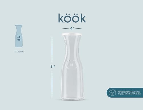 Glass Carafes with Lids (Set of 3, 1 Liter)