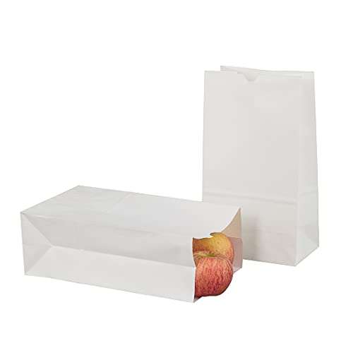 Bag Tek 12lb Paper Bags 100 Disposable Lunch Bags (12 lb / White)