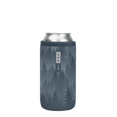 CanSok Sleeve for Beer & Soda Insulated Neoprene Cover (Foggy Woods / 16oz Can Sleeve)