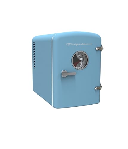 Retro 9 Can Mini Personal Fridge Portable Cooler for Car (Blue)