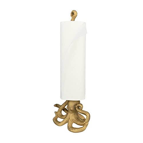 Gold Octopus Paper Towel Holder & Metal Toilet Paper Stand (Gold Octopus)