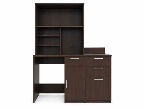 Upper Hutch Cabinet with Mini Fridge Space (54" W – Fridge + 3-Drawer + Hutch)