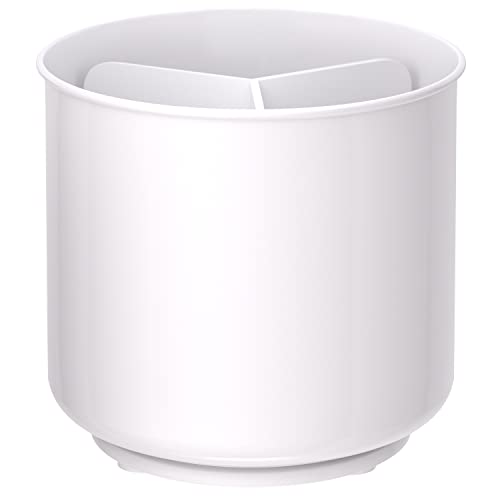 Plastic Rotating White Utensil Holder for Kitchen Counter (Nordic White)