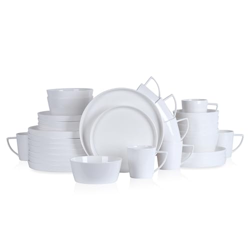 Madeline Formal Bone China Dinnerware Set 32 Piece Service for 8 (Madeline - White / 32 Piece Service for 8)