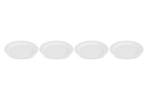 Stoneware Set of 4 Dinner Plates (White)