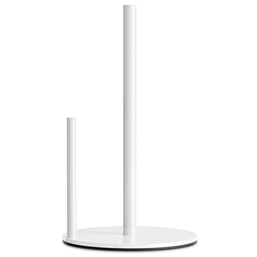 Paper Towel Holder White Stainless Steel Kitchen Countertop Roll Organizer
