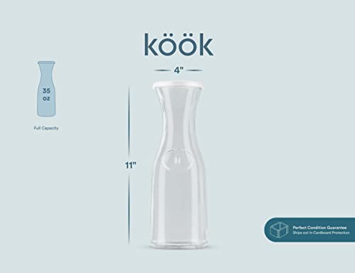 Glass Carafes with Lids (Set of 4, 1 Liter)
