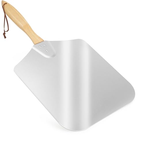 14-Inch x 16-Inch Aluminum Pizza Peel with Wooden Handle