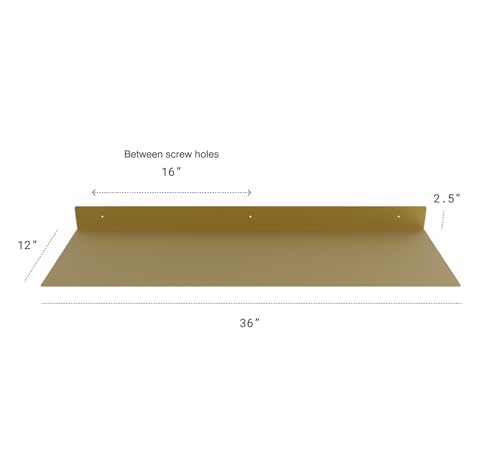 Linear Floating Shelf (36-inch X 12-inch Gold)