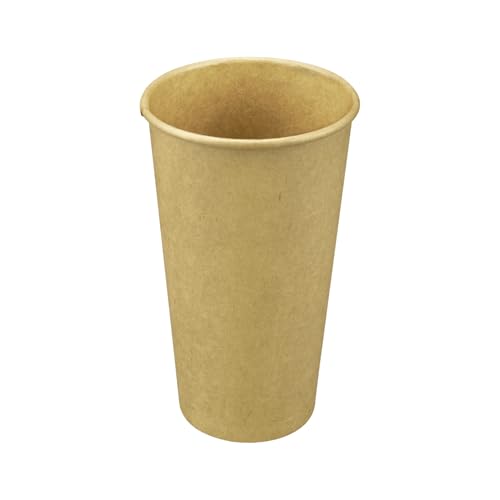 20oz Kraft Paper Coffee Cups [600 ct] Disposable (20 OZ / Kraft)