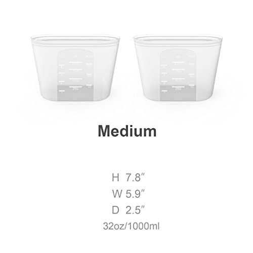 Reusable Silicone Food Storage Bag (2 Medium Set)