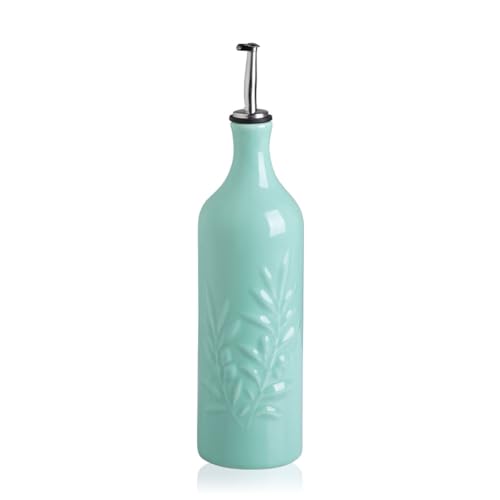 Sweejar Ceramic Olive Oil Dispenser Bottle (Turquoise / 24 oz, Set of 1)