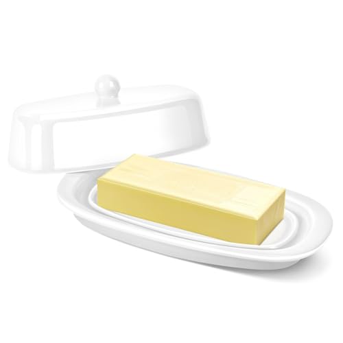 Standard Ceramic Butter Dish with Lid (White / Standard)