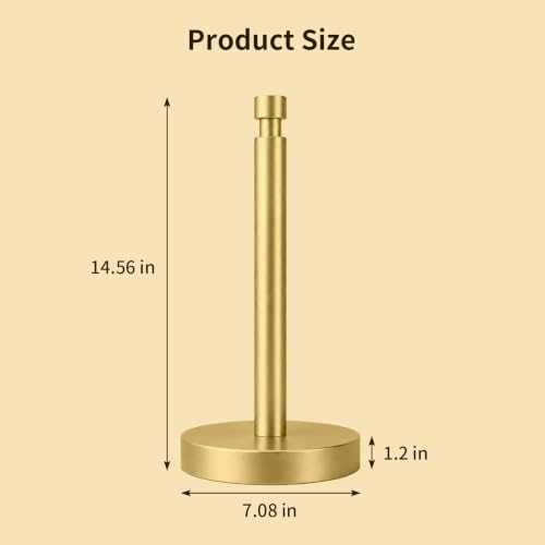 3.9lbs Heavy Duty Paper Towel Holder Countertop Weighted Base Gold