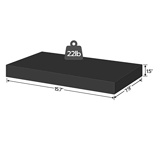 Floating Shelves for Wall (Black / 15.7 Inches)