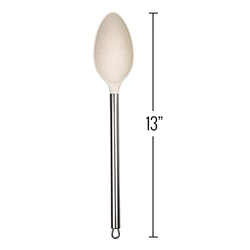Cream Wheat Straw Spoon with Stainless Steel Handle Kitchen Utensils
