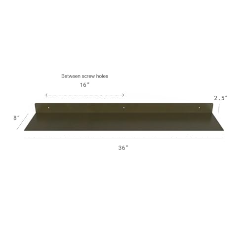 Linear Floating Shelf (36-inch X 8-inch Forged Raw Blackened Steel)