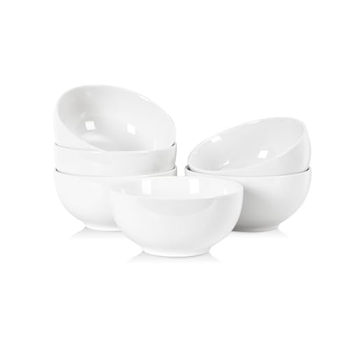Ceramic Cereal Bowls set of 6 (White / 24 Oz)
