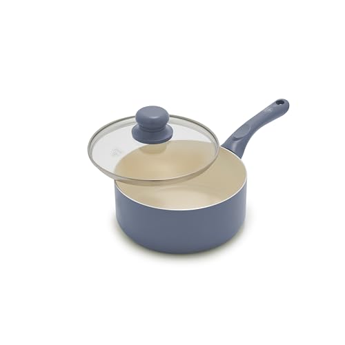 2QT Ceramic Nonstick Saucepan with Lid (2 Quarts / Slate Blue)