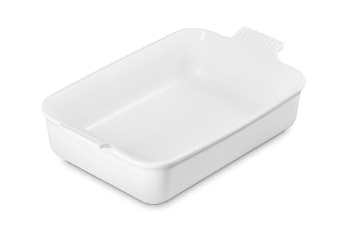 Stoneware Deep Rectangular Lasagna Dish (White)