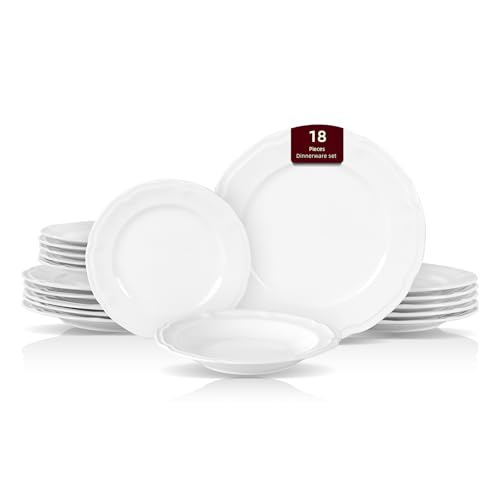 HomeVss New Bone China Embossed French Countryside 18pc Dinnerware Set (French Countryside / Service for 6 - 18pc Set)