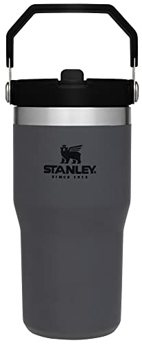 IceFlow Flip Straw Tumbler with Handle 20 oz (Charcoal / 20 Ounces)