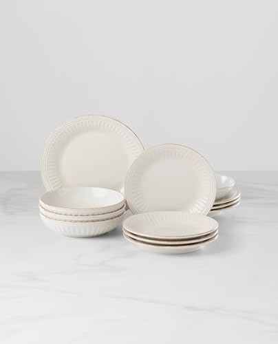 891196 French Perle Groove White 12 (12-Piece Place Setting, Pasta Bowl)