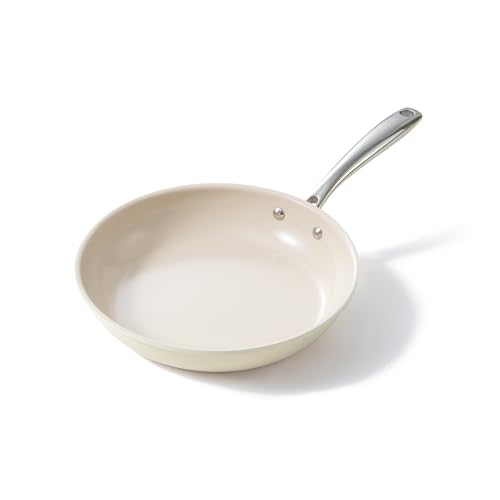 Nonstick Frying Pan Skillet (Beige White / 9.5 inch)