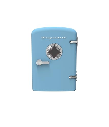 Retro 9 Can Mini Personal Fridge Portable Cooler for Car (Blue)