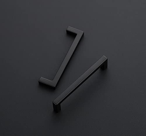 Matte Black Cabinet Handles Solid Cabinet Pulls (Black / Flat Black 4" Hole Center)