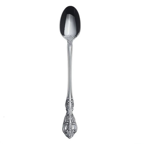 Michelangelo Silverware Iced Tea Spoon (1 Count; 7.3" x 1.18" / Tall Drink Spoon)