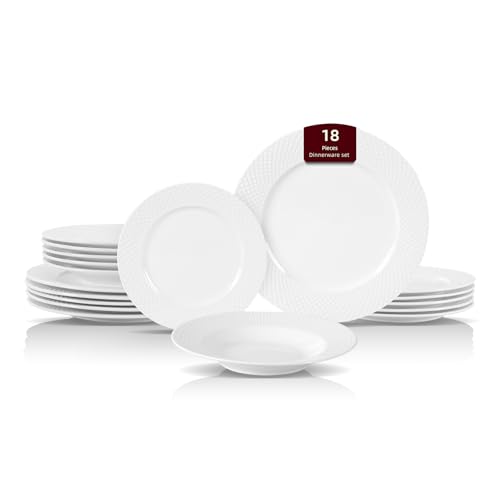 HomeVss New Bone China Dinnerware Set (Diamond / Service for 6 - 18pc Set)