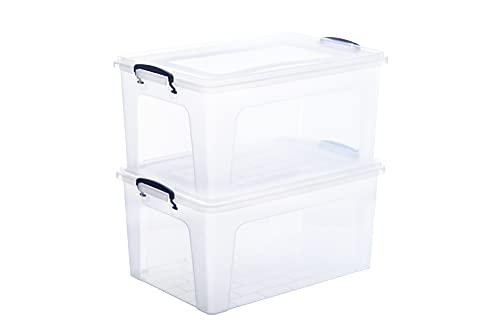 36 Quart Clear Plastic Storage Boxes with Lids (36 Quart)