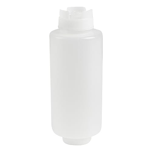 32oz. FIFO Inverted Plastic Squeeze Bottle with Refill and Dispensing Lids