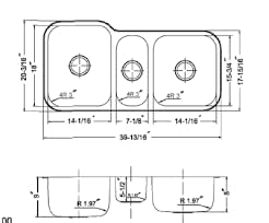 MGT-4120-1 Medallion Gourmet Series Undermount Stainless Steel Triple Bowl Kitchen Sink (Pack of 1 / Satin)