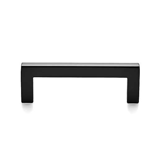Matte Black Cabinet Handles Solid Cabinet Pulls (Black / Flat Black 3'' Hole Center)